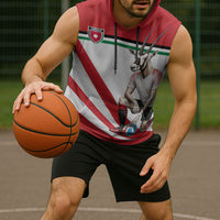 Personalized Jordan Football Oryx Mascot Sleeveless Hoodie Patriotic Diagonal Stripe Athletic Graphic