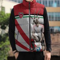 Personalized Jordan Football Oryx Mascot Sleeveless Puffer Jacket Patriotic Diagonal Stripe Athletic Graphic