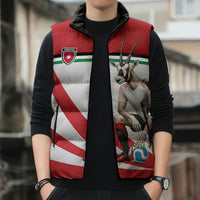 Personalized Jordan Football Oryx Mascot Sleeveless Puffer Jacket Patriotic Diagonal Stripe Athletic Graphic
