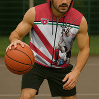 Personalized Jordan Football Oryx Mascot Sleeveless Zip Hoodie Patriotic Diagonal Stripe Athletic Graphic