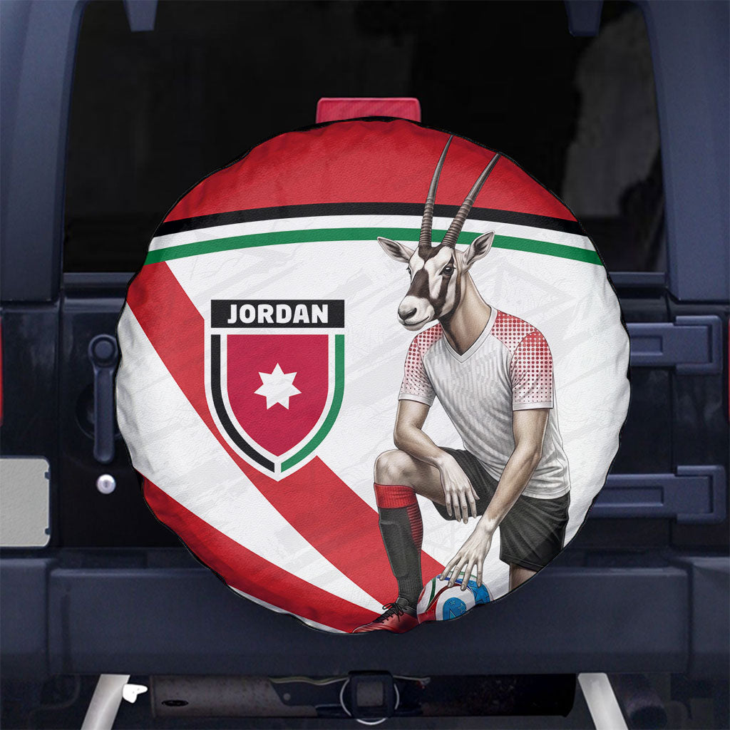 Jordan Football Oryx Mascot Spare Tire Cover Patriotic Diagonal Stripe Athletic Graphic