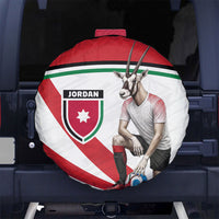 Jordan Football Oryx Mascot Spare Tire Cover Patriotic Diagonal Stripe Athletic Graphic