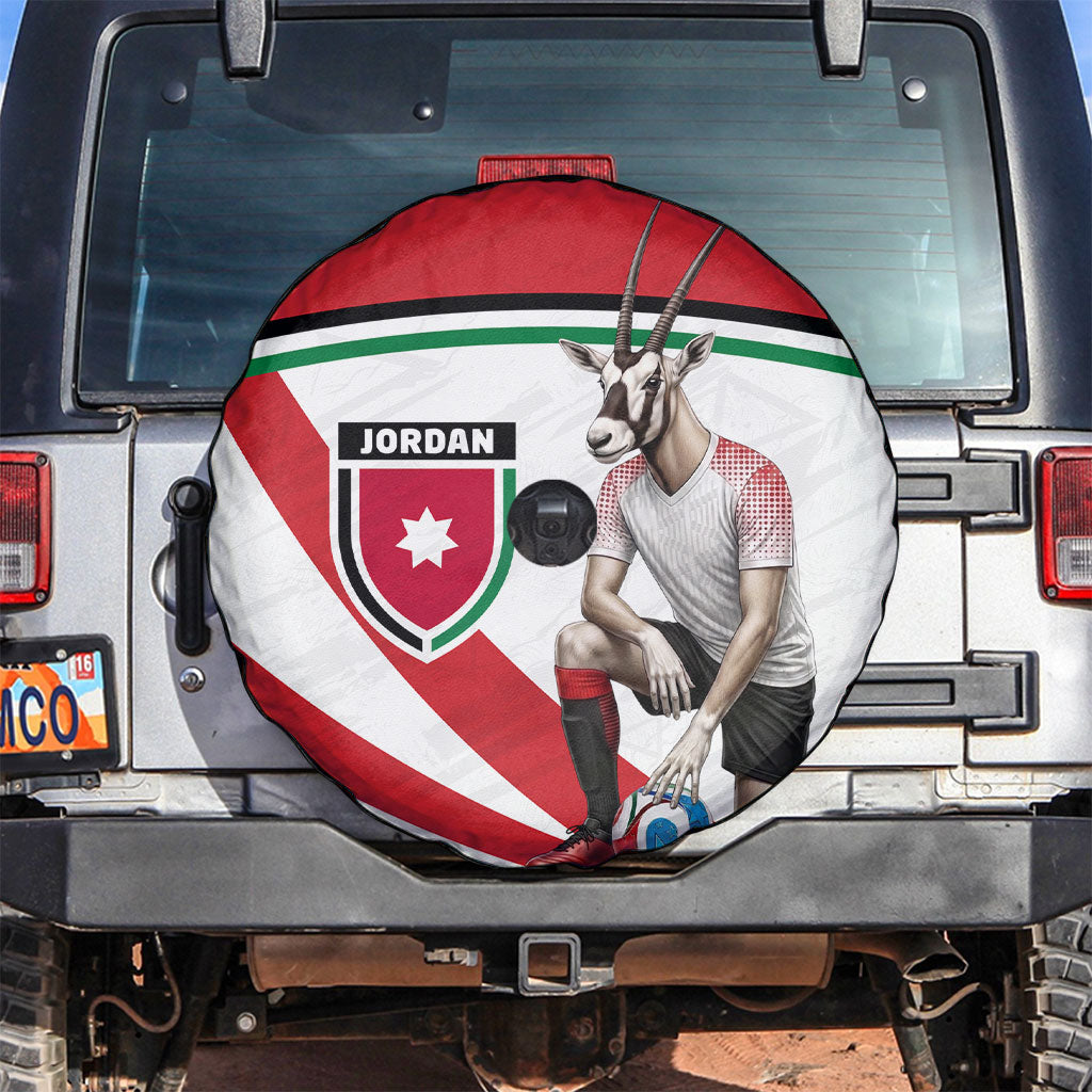 Jordan Football Oryx Mascot Spare Tire Cover Patriotic Diagonal Stripe Athletic Graphic