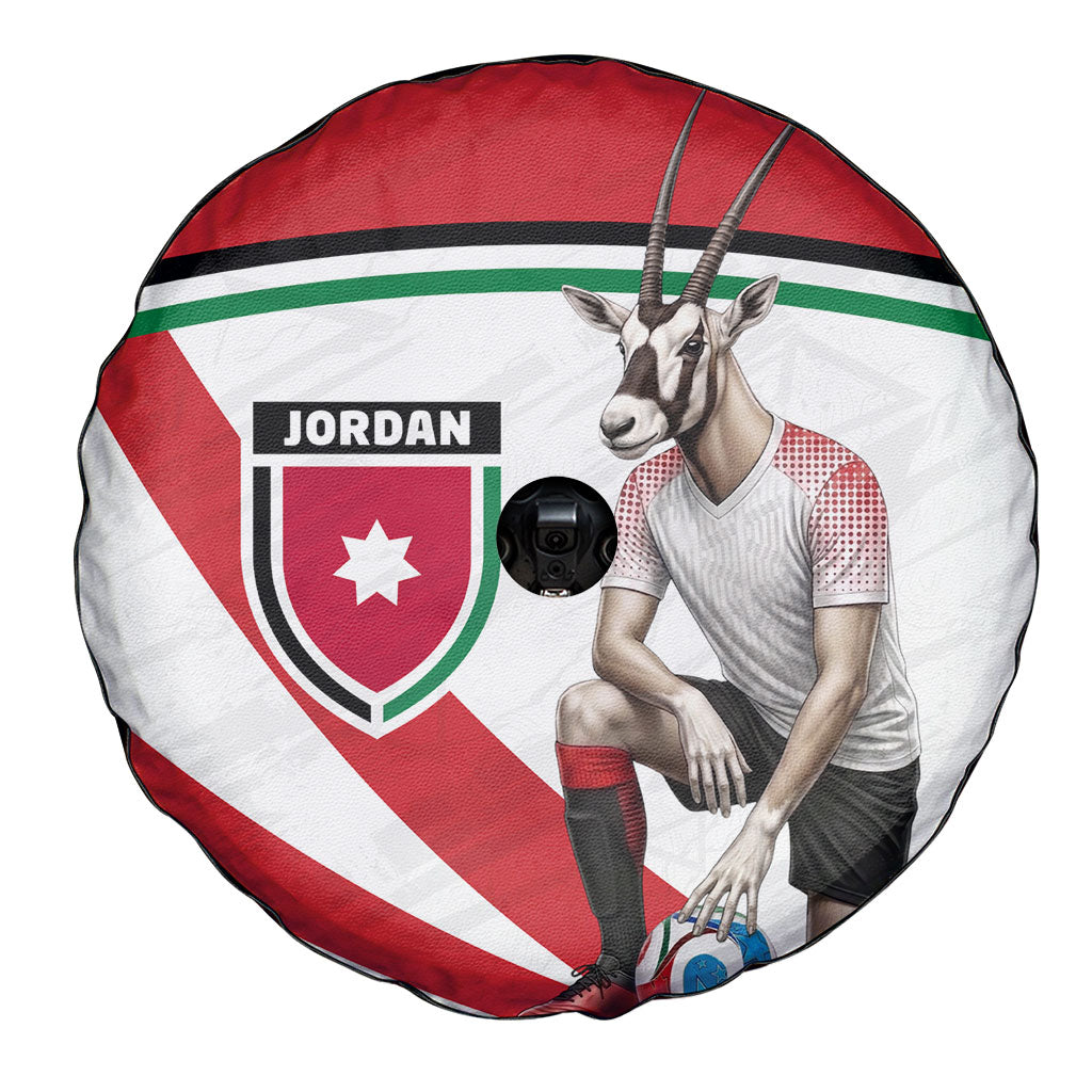 Jordan Football Oryx Mascot Spare Tire Cover Patriotic Diagonal Stripe Athletic Graphic