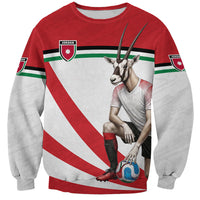 Personalized Jordan Football Oryx Mascot Sweatshirt Patriotic Diagonal Stripe Athletic Graphic