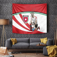 Jordan Football Oryx Mascot Tapestry Patriotic Diagonal Stripe Athletic Graphic