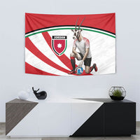 Jordan Football Oryx Mascot Tapestry Patriotic Diagonal Stripe Athletic Graphic