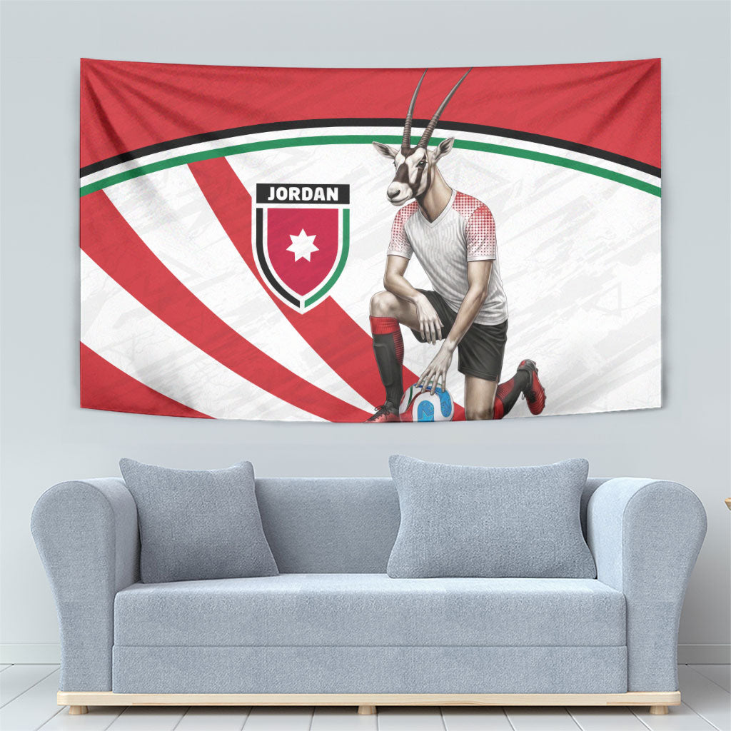 Jordan Football Oryx Mascot Tapestry Patriotic Diagonal Stripe Athletic Graphic