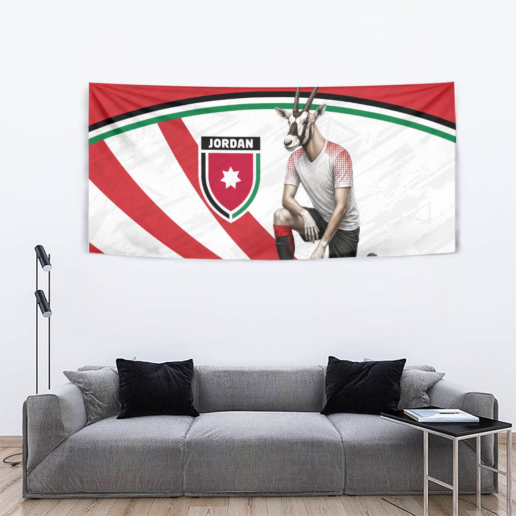 Jordan Football Oryx Mascot Tapestry Patriotic Diagonal Stripe Athletic Graphic