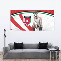 Jordan Football Oryx Mascot Tapestry Patriotic Diagonal Stripe Athletic Graphic