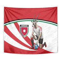 Jordan Football Oryx Mascot Tapestry Patriotic Diagonal Stripe Athletic Graphic