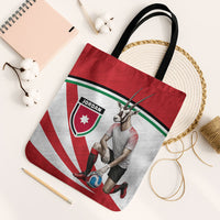 Jordan Football Oryx Mascot Tote Bag Patriotic Diagonal Stripe Athletic Graphic