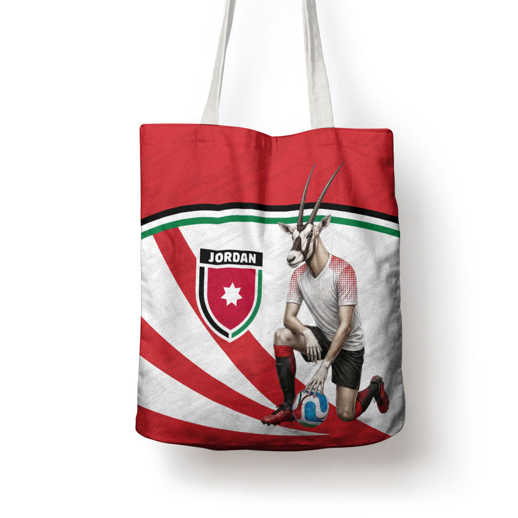 Jordan Football Oryx Mascot Tote Bag Patriotic Diagonal Stripe Athletic Graphic