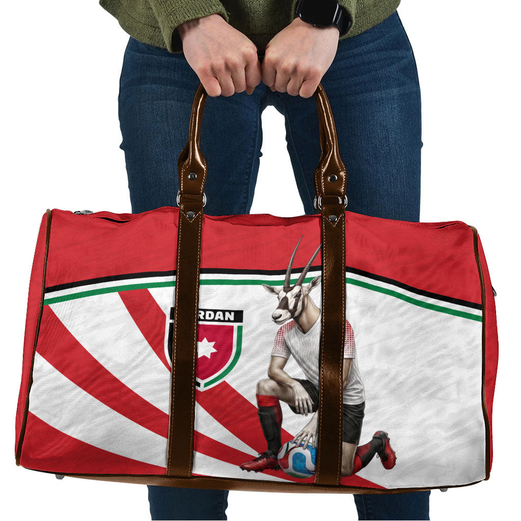 Jordan Football Oryx Mascot Travel Bag Patriotic Diagonal Stripe Athletic Graphic