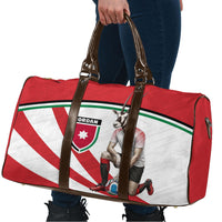 Jordan Football Oryx Mascot Travel Bag Patriotic Diagonal Stripe Athletic Graphic