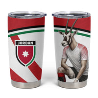 Jordan Football Oryx Mascot Tumbler Cup Patriotic Diagonal Stripe Athletic Graphic