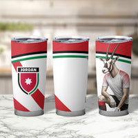 Jordan Football Oryx Mascot Tumbler Cup Patriotic Diagonal Stripe Athletic Graphic