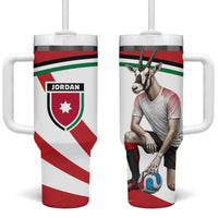 Jordan Football Oryx Mascot Tumbler With Handle Patriotic Diagonal Stripe Athletic Graphic
