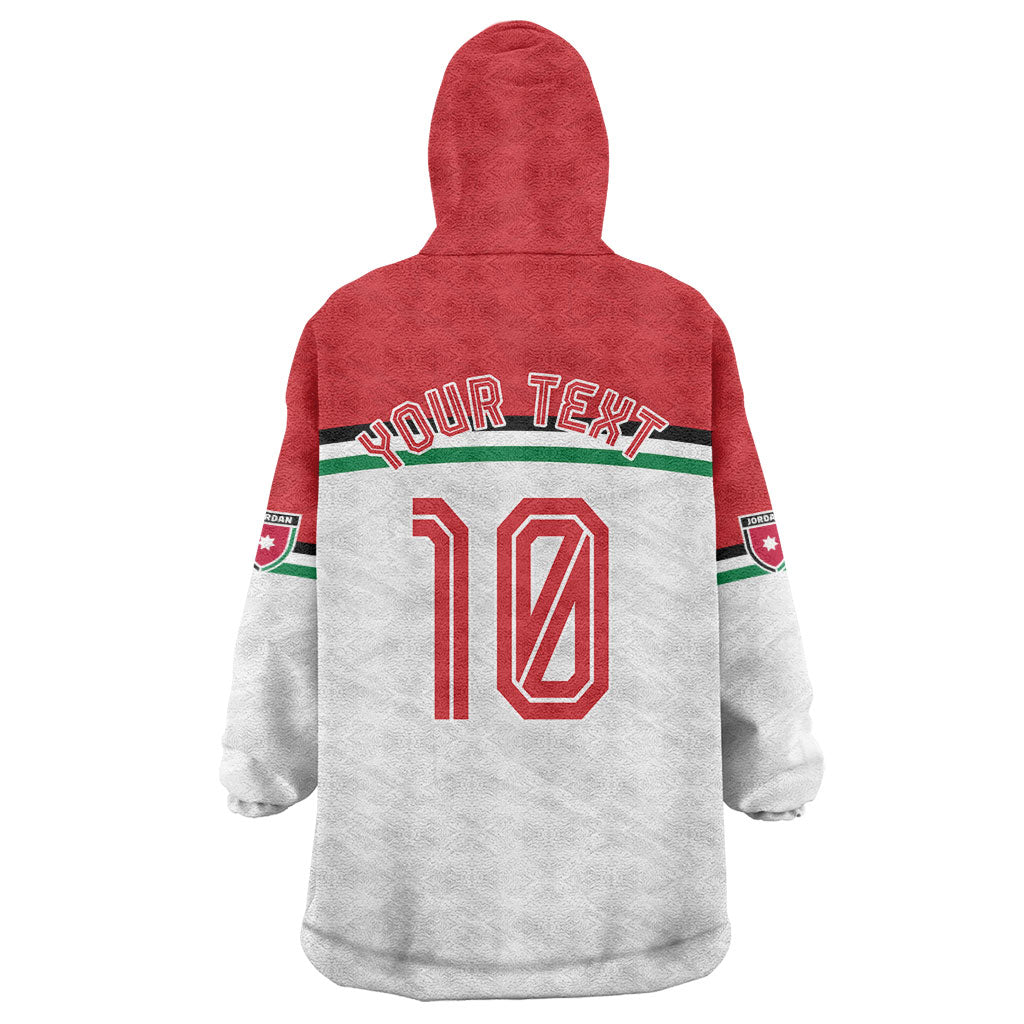 Personalized Jordan Football Oryx Mascot Wearable Blanket Hoodie Patriotic Diagonal Stripe Athletic Graphic