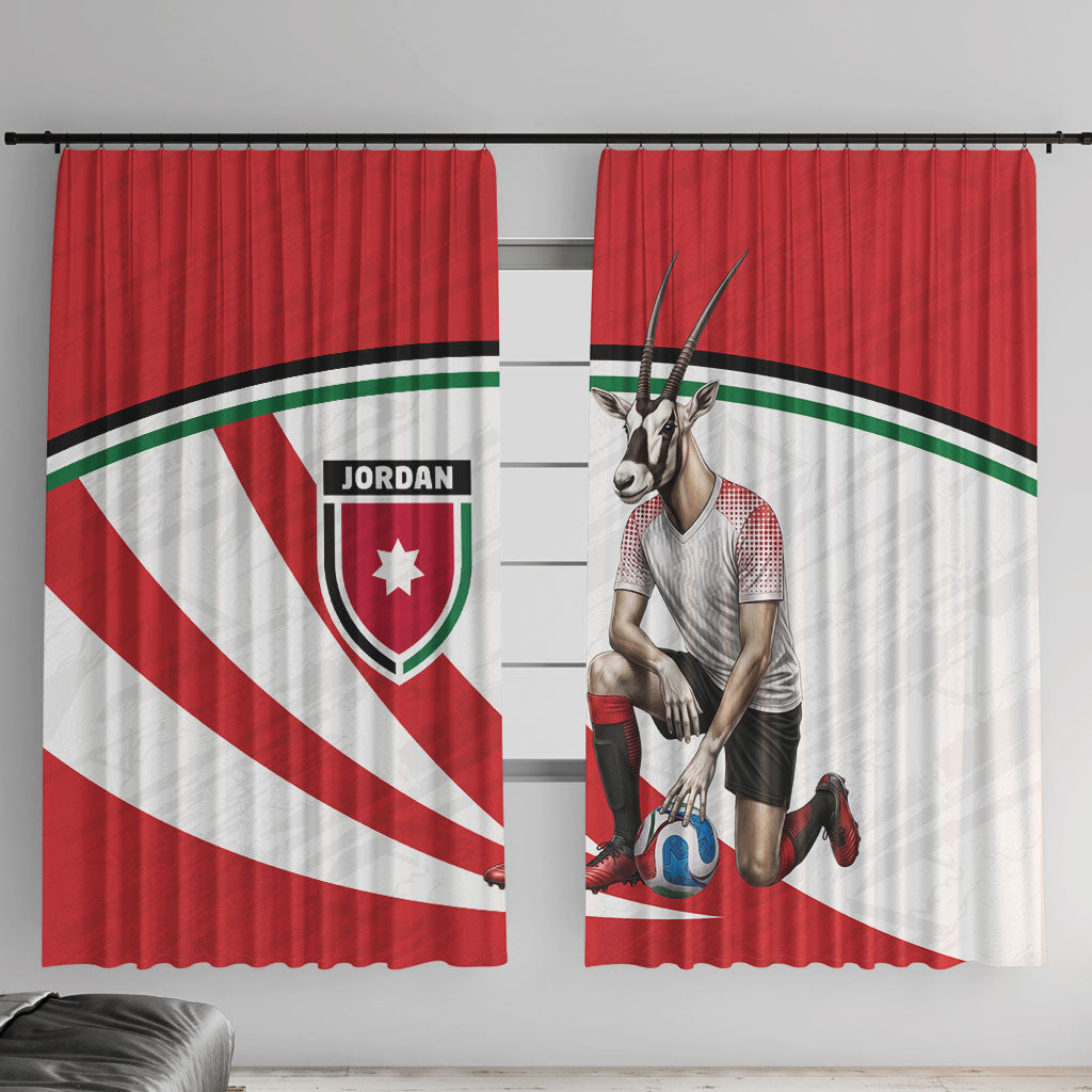 Jordan Football Oryx Mascot Window Curtain Patriotic Diagonal Stripe Athletic Graphic