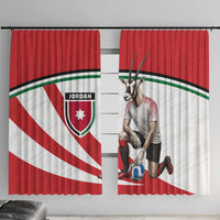Jordan Football Oryx Mascot Window Curtain Patriotic Diagonal Stripe Athletic Graphic