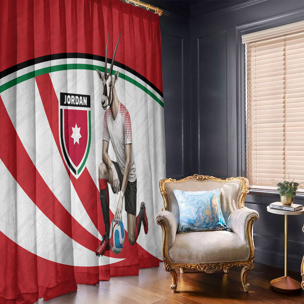 Jordan Football Oryx Mascot Window Curtain Patriotic Diagonal Stripe Athletic Graphic