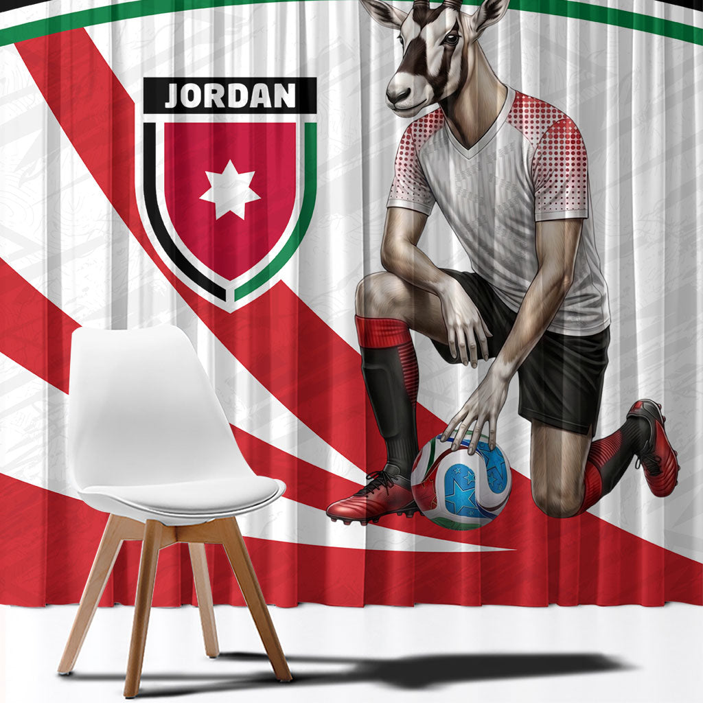Jordan Football Oryx Mascot Window Curtain Patriotic Diagonal Stripe Athletic Graphic