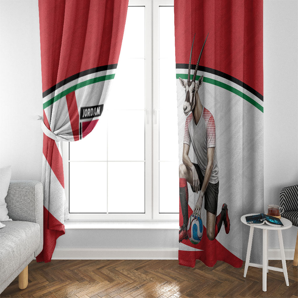 Jordan Football Oryx Mascot Window Curtain Patriotic Diagonal Stripe Athletic Graphic