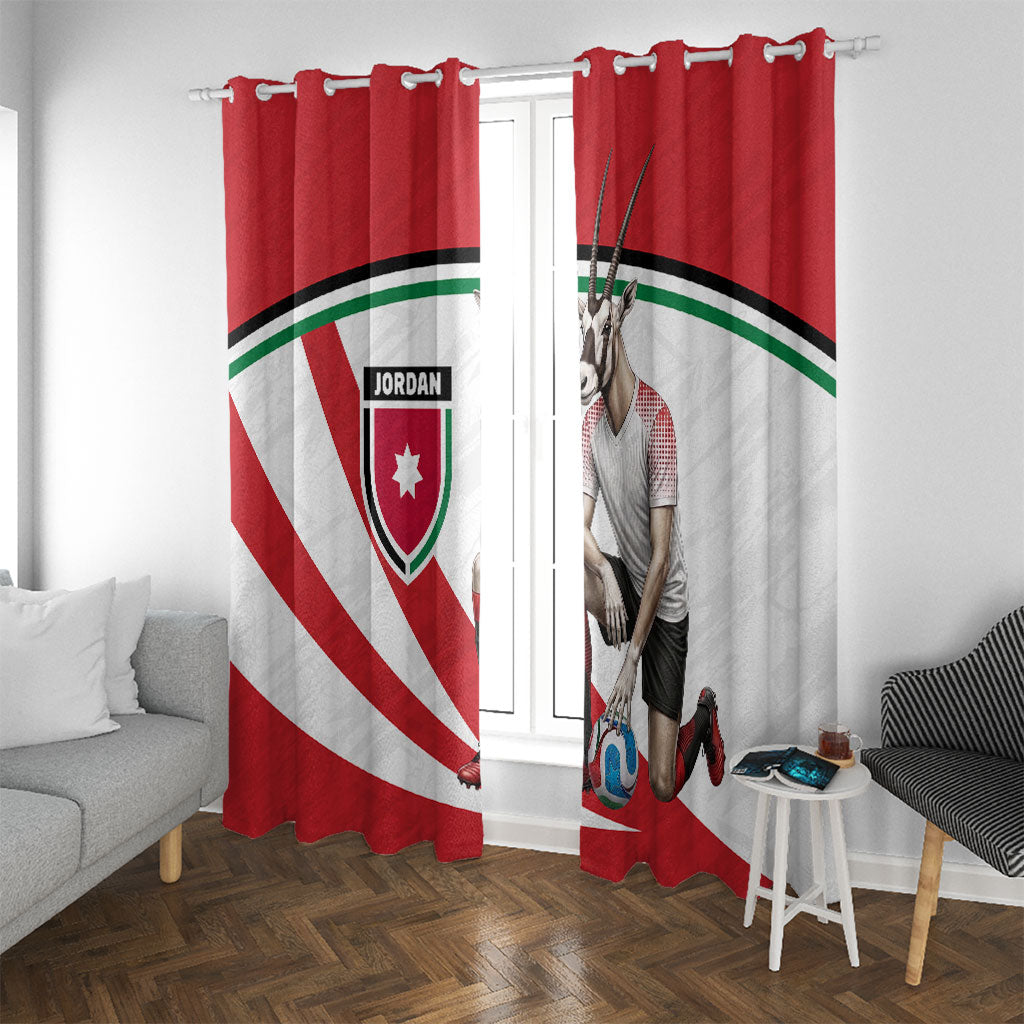 Jordan Football Oryx Mascot Window Curtain Patriotic Diagonal Stripe Athletic Graphic