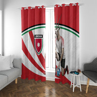Jordan Football Oryx Mascot Window Curtain Patriotic Diagonal Stripe Athletic Graphic