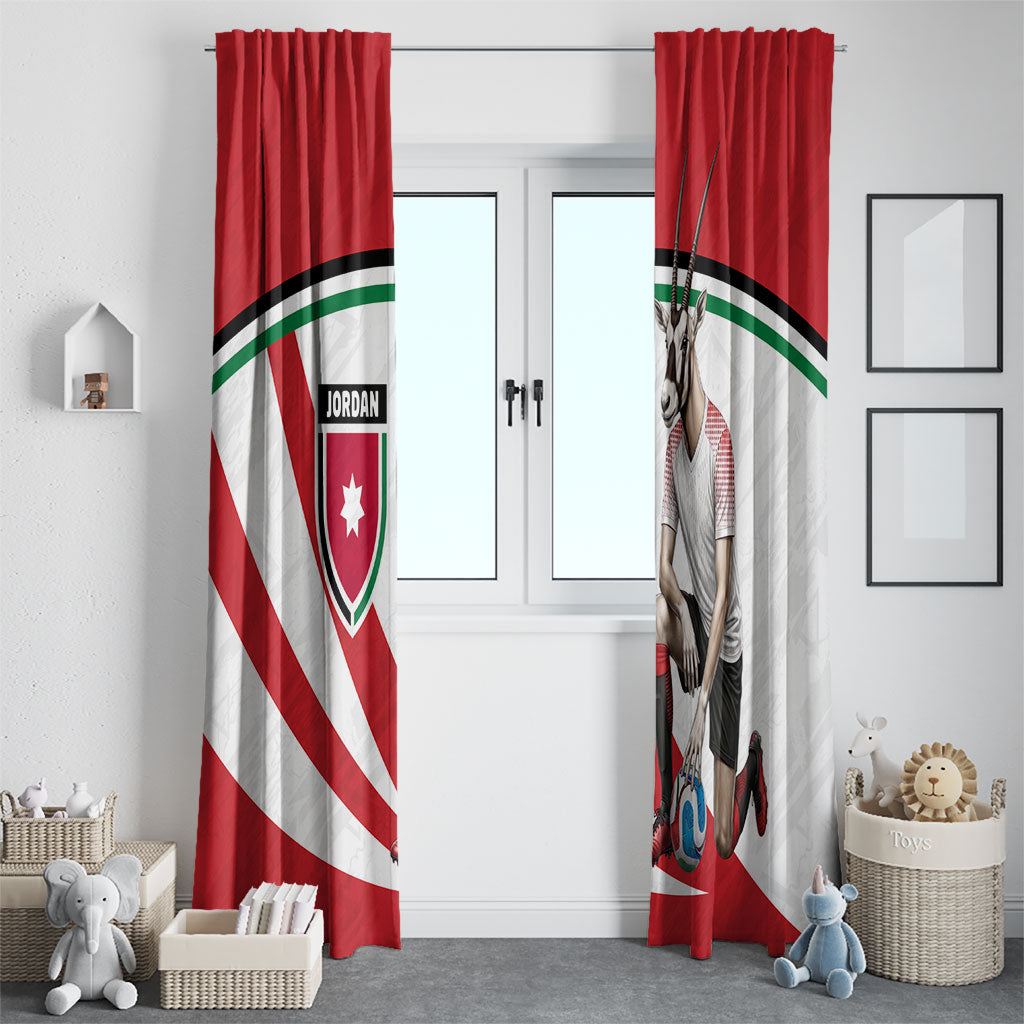 Jordan Football Oryx Mascot Window Curtain Patriotic Diagonal Stripe Athletic Graphic