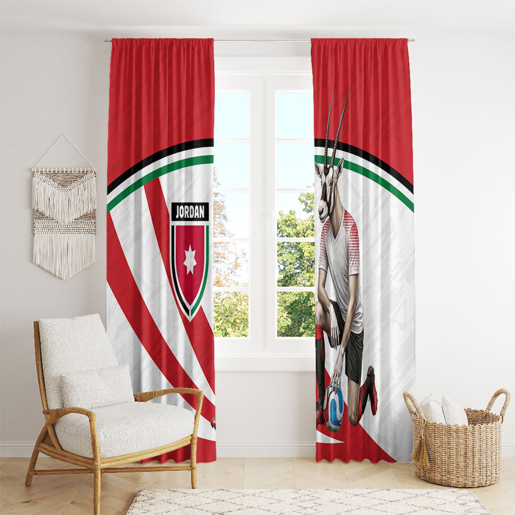 Jordan Football Oryx Mascot Window Curtain Patriotic Diagonal Stripe Athletic Graphic