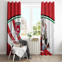 Jordan Football Oryx Mascot Window Curtain Patriotic Diagonal Stripe Athletic Graphic