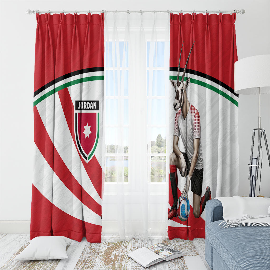 Jordan Football Oryx Mascot Window Curtain Patriotic Diagonal Stripe Athletic Graphic
