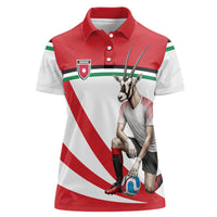 Personalized Jordan Football Oryx Mascot Women Polo Shirt Patriotic Diagonal Stripe Athletic Graphic