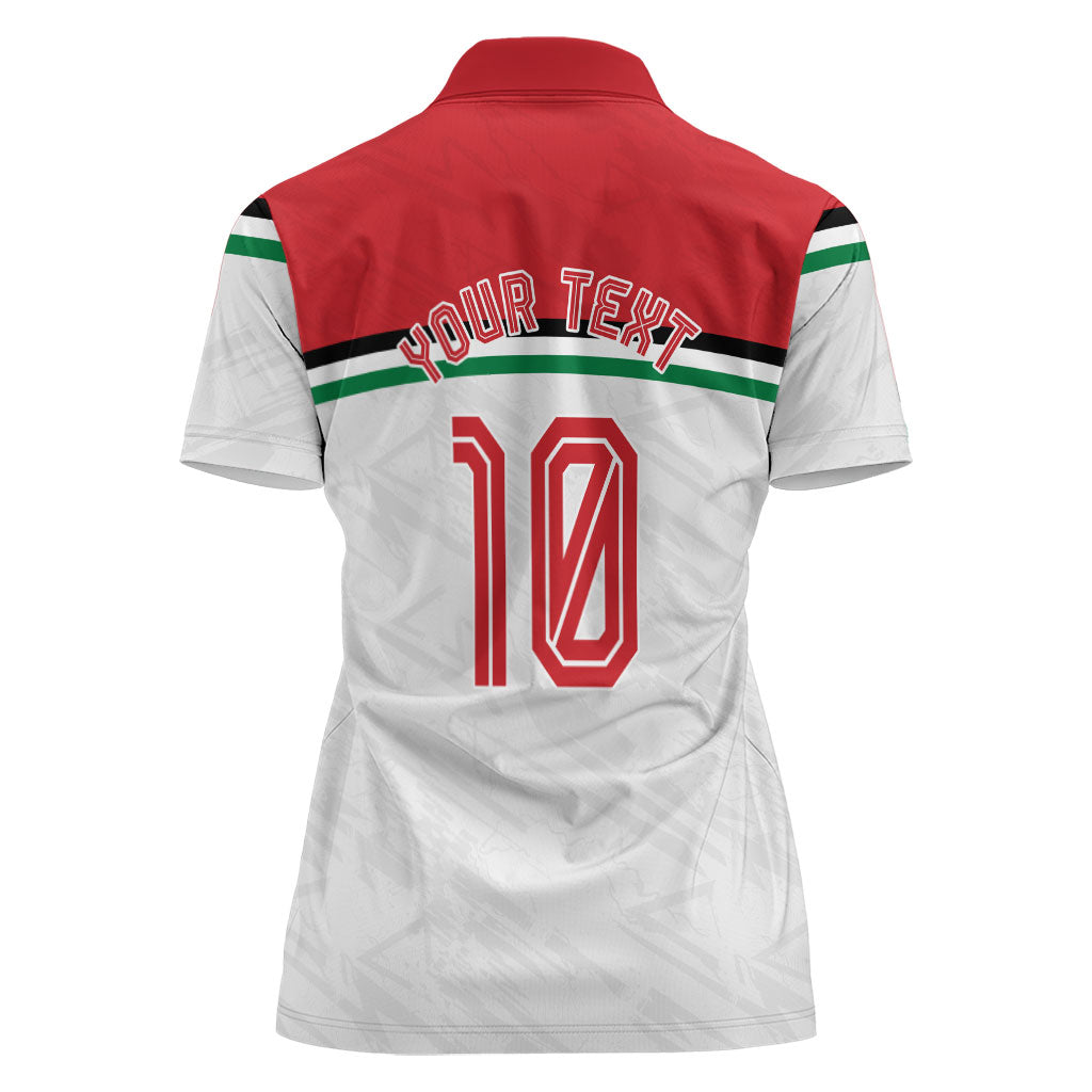 Personalized Jordan Football Oryx Mascot Women Polo Shirt Patriotic Diagonal Stripe Athletic Graphic