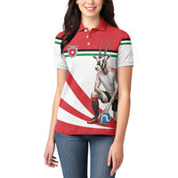 Personalized Jordan Football Oryx Mascot Women Polo Shirt Patriotic Diagonal Stripe Athletic Graphic