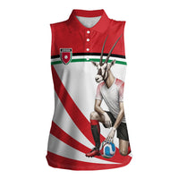 Personalized Jordan Football Oryx Mascot Women Sleeveless Polo Shirt Patriotic Diagonal Stripe Athletic Graphic