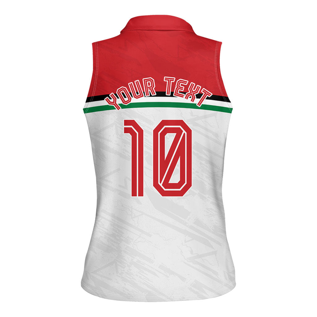 Personalized Jordan Football Oryx Mascot Women Sleeveless Polo Shirt Patriotic Diagonal Stripe Athletic Graphic