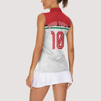 Personalized Jordan Football Oryx Mascot Women Sleeveless Polo Shirt Patriotic Diagonal Stripe Athletic Graphic
