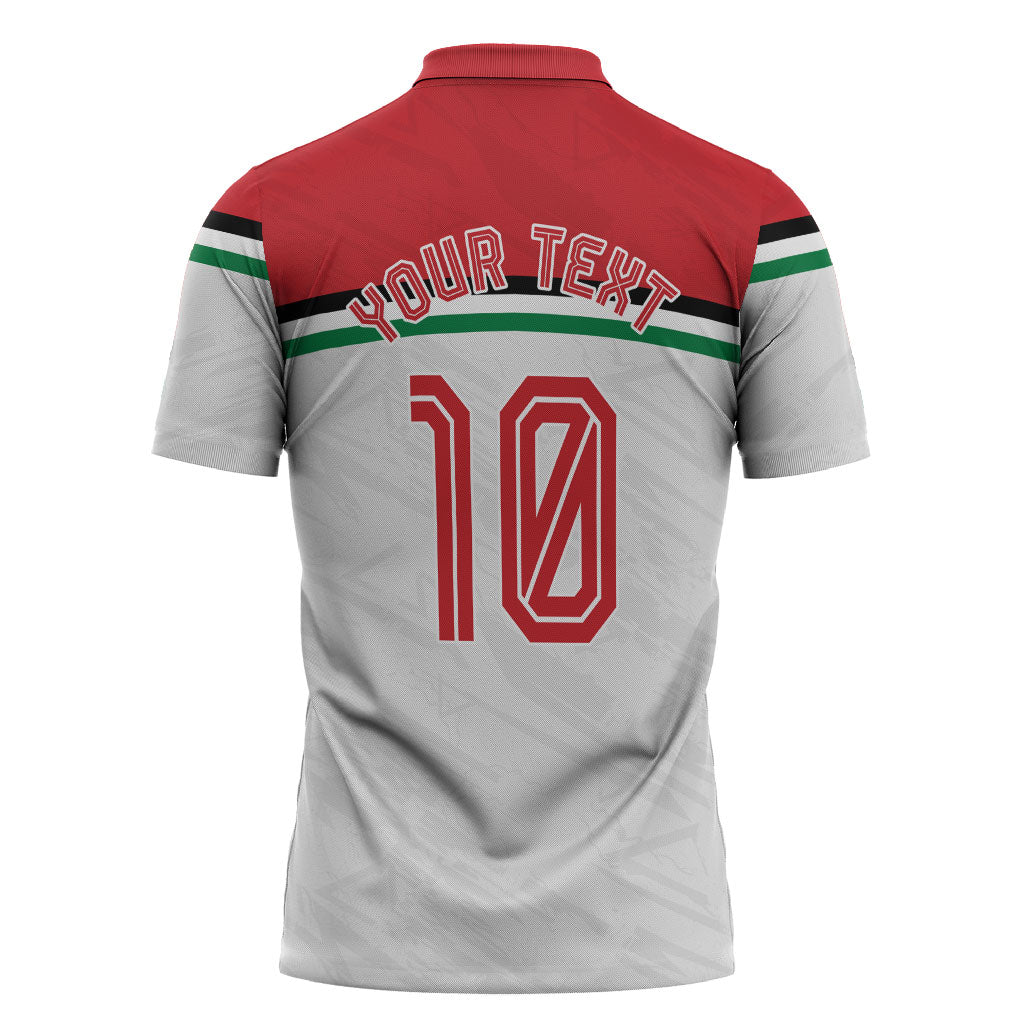 Personalized Jordan Football Oryx Mascot Zipper Polo Shirt Patriotic Diagonal Stripe Athletic Graphic