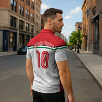 Personalized Jordan Football Oryx Mascot Zipper Polo Shirt Patriotic Diagonal Stripe Athletic Graphic