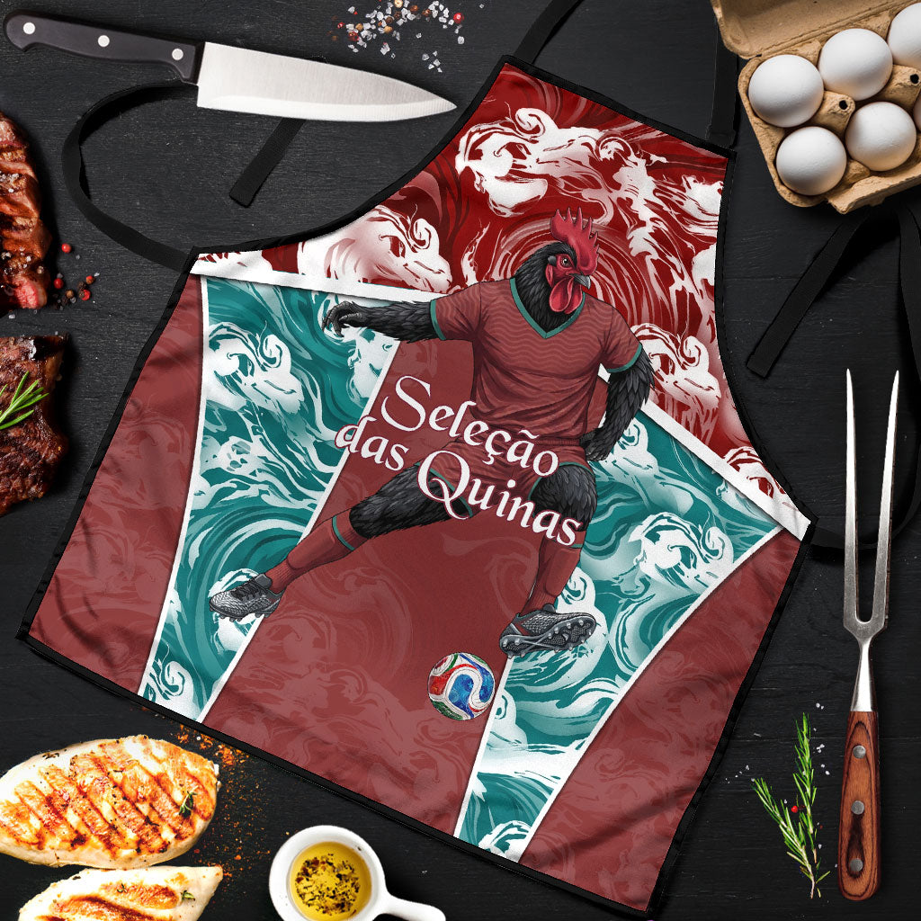 Portugal Football Apron Selecao das Quinas Rooster Mascot Ornate Marble Swirl