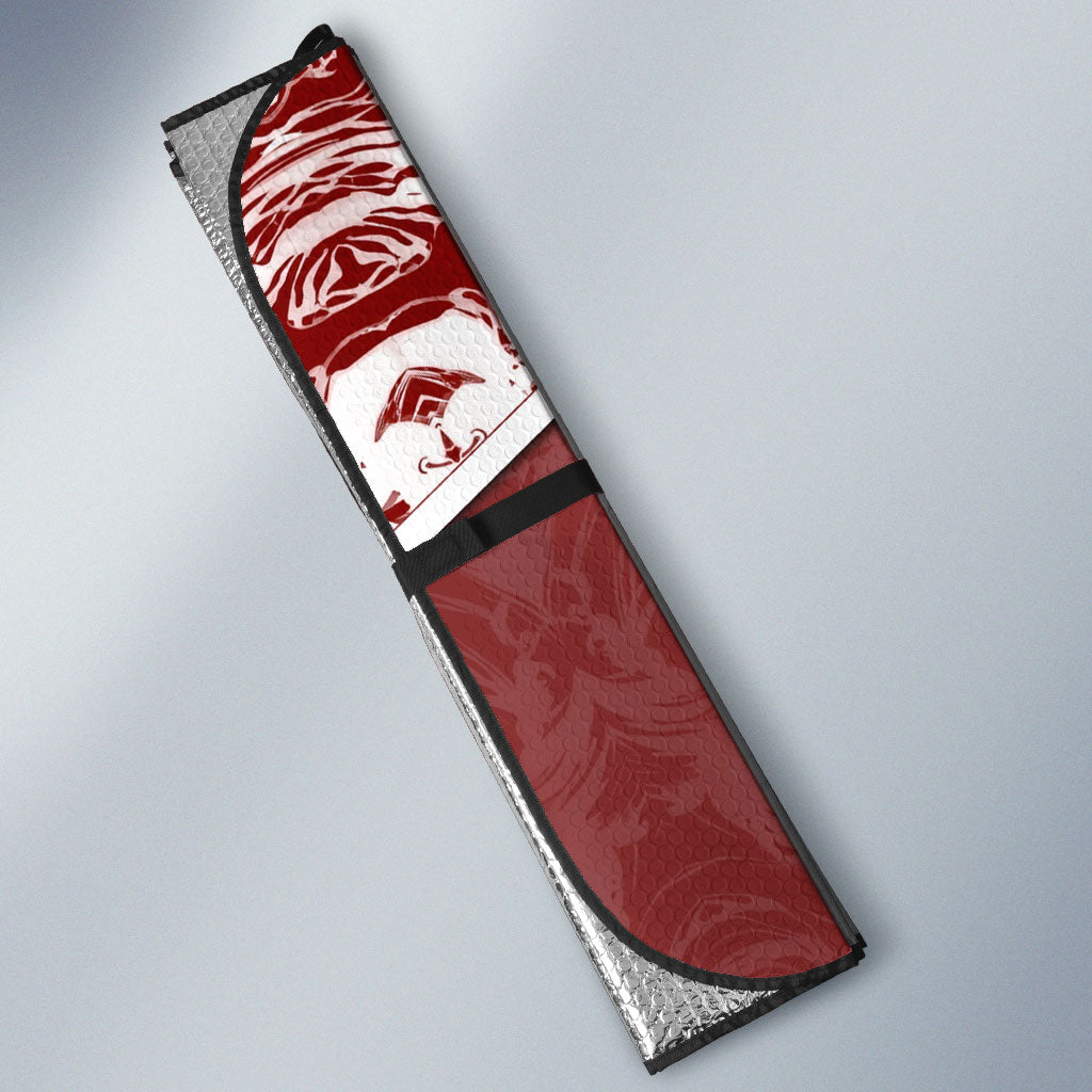 Portugal Football Auto Sun Shade Selecao das Quinas Rooster Mascot Ornate Marble Swirl
