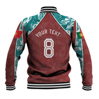 Personalized Portugal Football Baseball Jacket Selecao das Quinas Rooster Mascot Ornate Marble Swirl