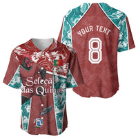 Personalized Portugal Football Baseball Jersey Selecao das Quinas Rooster Mascot Ornate Marble Swirl