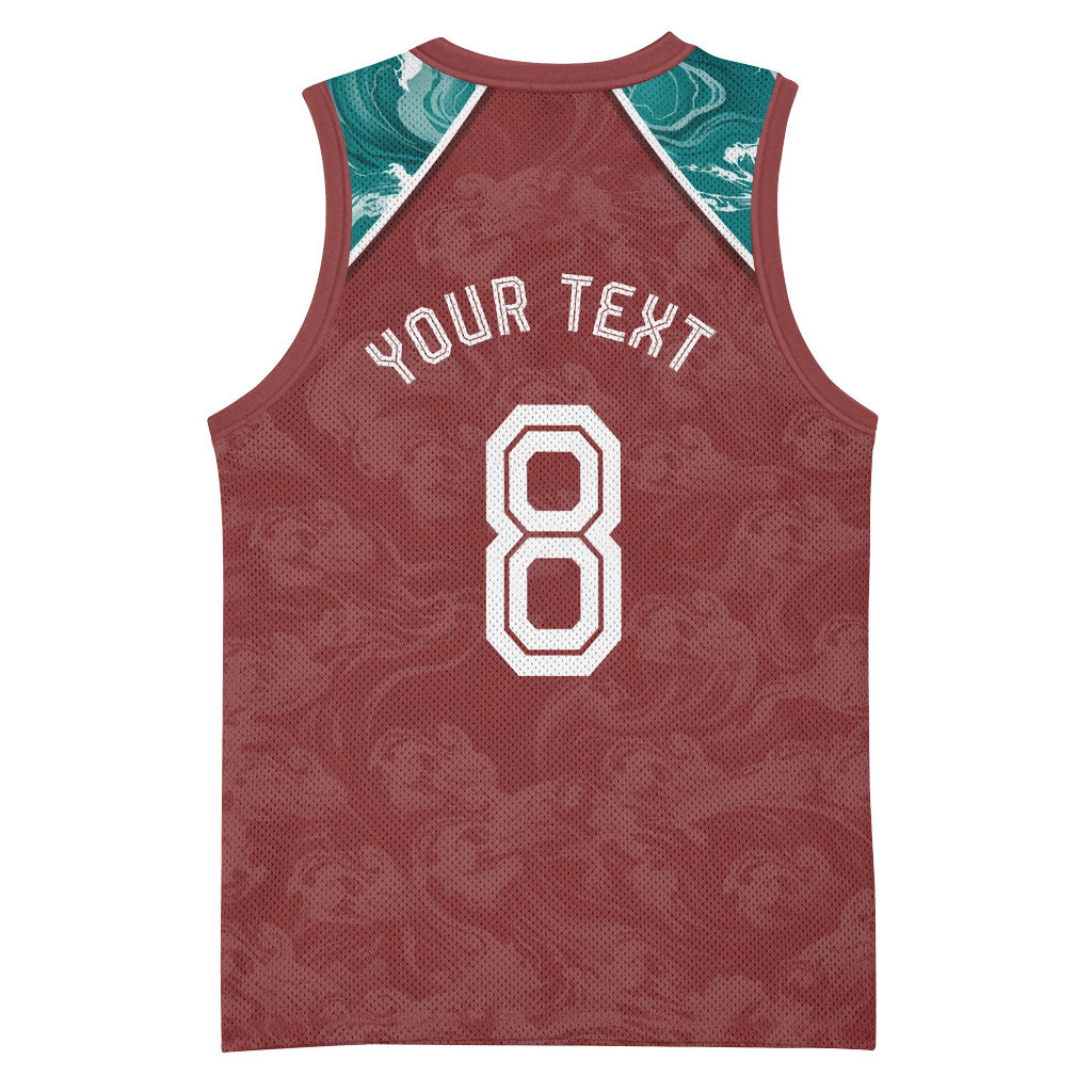 Personalized Portugal Football Basketball Jersey Selecao das Quinas Rooster Mascot Ornate Marble Swirl