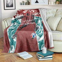 Portugal Football Blanket Selecao das Quinas Rooster Mascot Ornate Marble Swirl