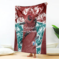 Portugal Football Blanket Selecao das Quinas Rooster Mascot Ornate Marble Swirl