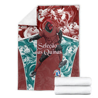 Portugal Football Blanket Selecao das Quinas Rooster Mascot Ornate Marble Swirl